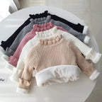 Cozy Ruffle-Neck Ribbed Sweater