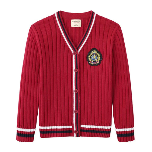 Children’s Knitted College-Style Cardigan Sweater