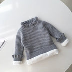 Cozy Ruffle-Neck Ribbed Sweater