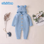 Ultra-Soft Knitted Baby Romper with Hoodie