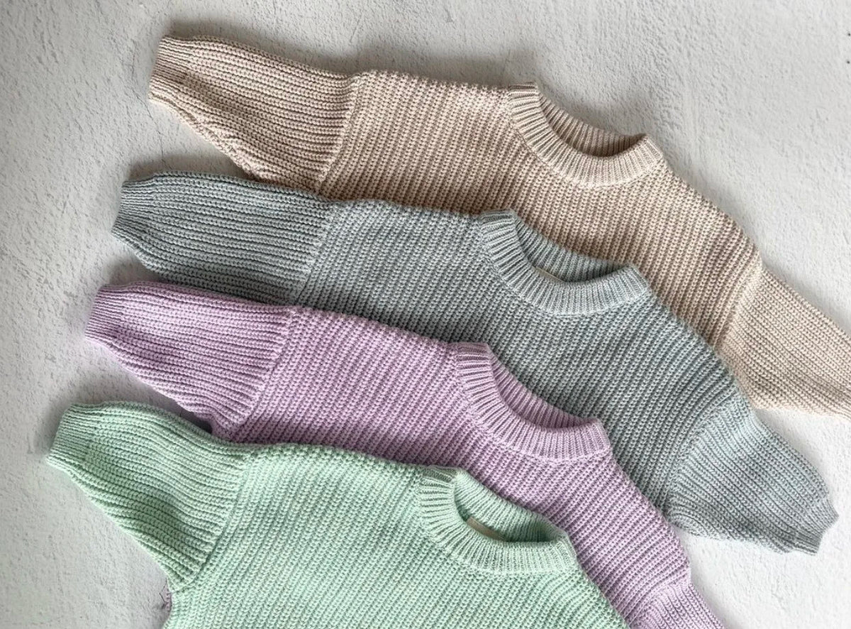 Kids’ 100% Cotton Knitted Pullover Sweater