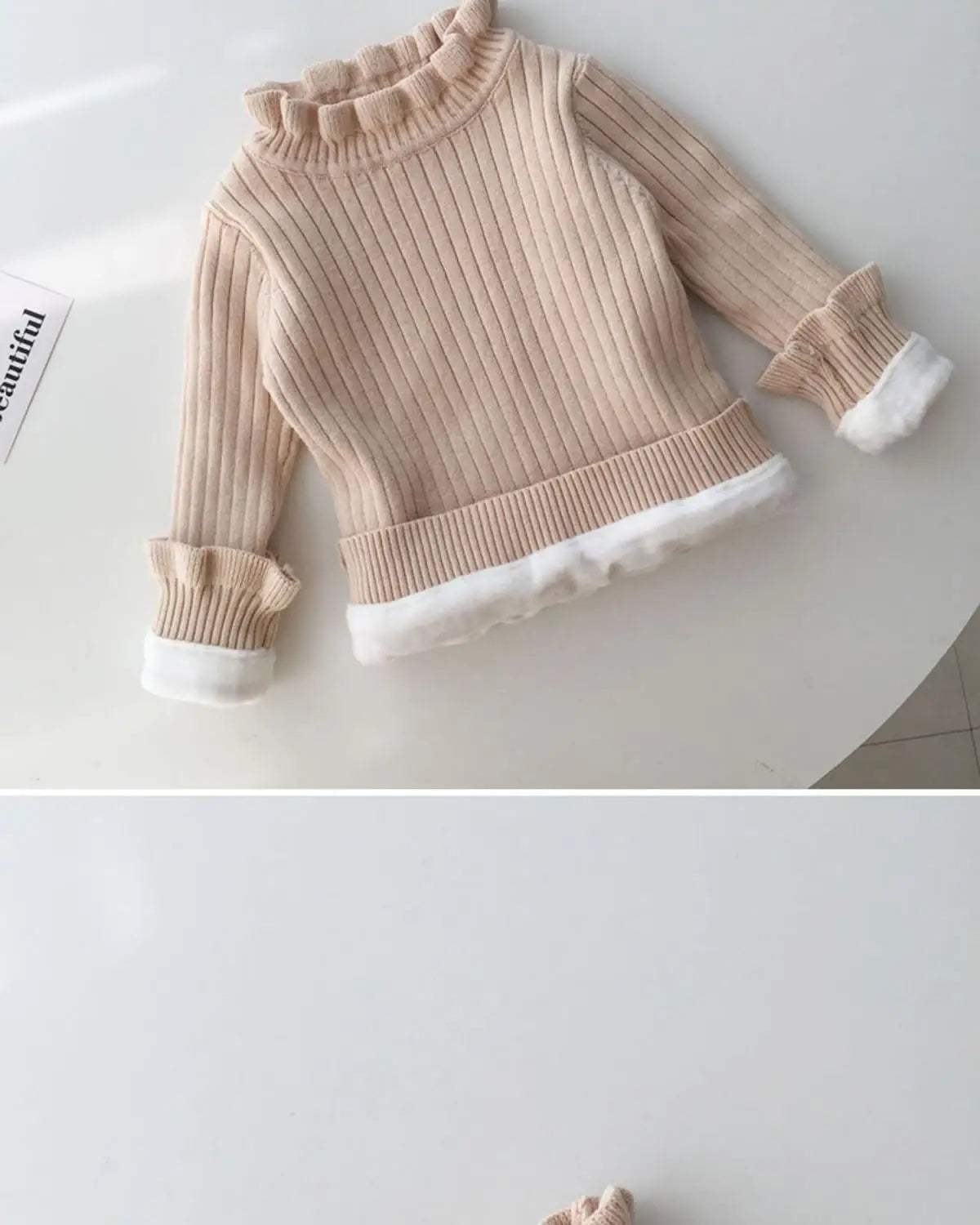 Cozy Ruffle-Neck Ribbed Sweater