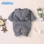 Ultra-Soft Knitted Baby Romper with Hoodie