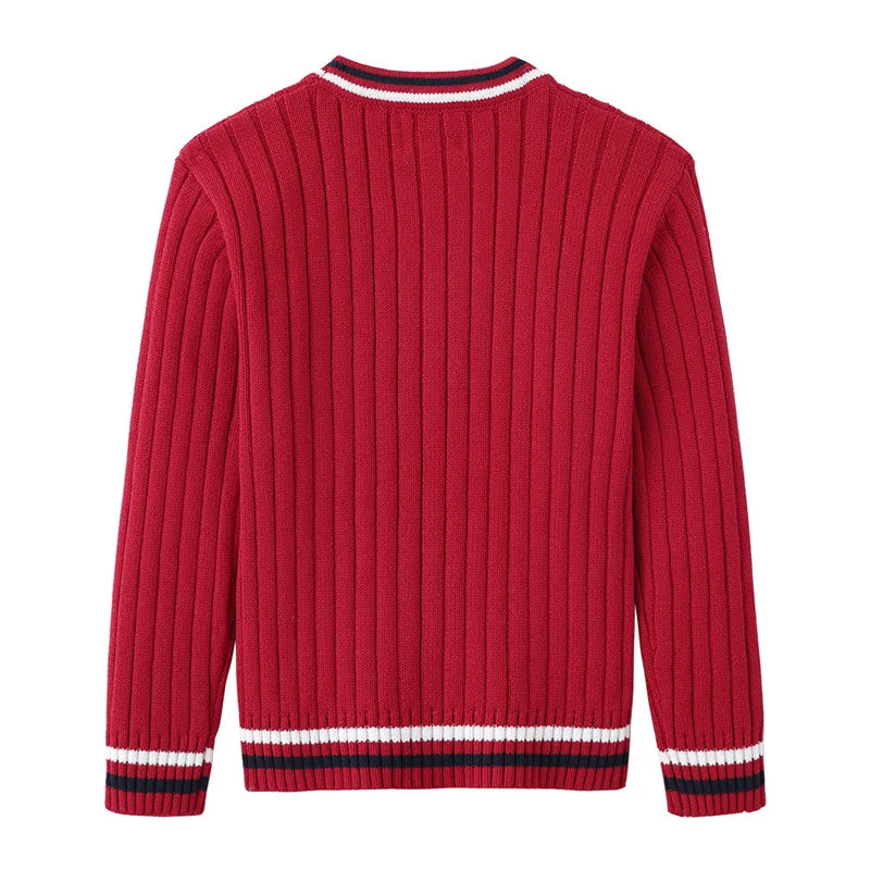 Children’s Knitted College-Style Cardigan Sweater
