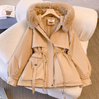 Élan Plush-Trim Cinched Winter Jacket