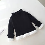 Cozy Ruffle-Neck Ribbed Sweater