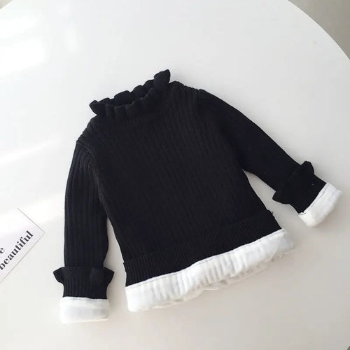 Cozy Ruffle-Neck Ribbed Sweater