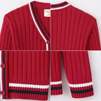 Children’s Knitted College-Style Cardigan Sweater