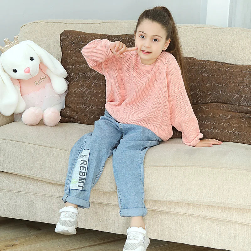 Kids’ 100% Cotton Knitted Pullover Sweater