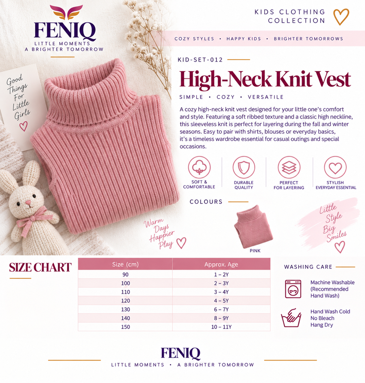 Cozy High-Neck Knit Vest