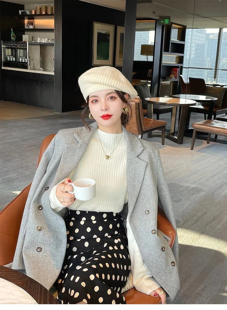 Élan Faux-Fur Cuff Knit Sweater