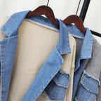 Élan Denim-Trim Knit Sweater