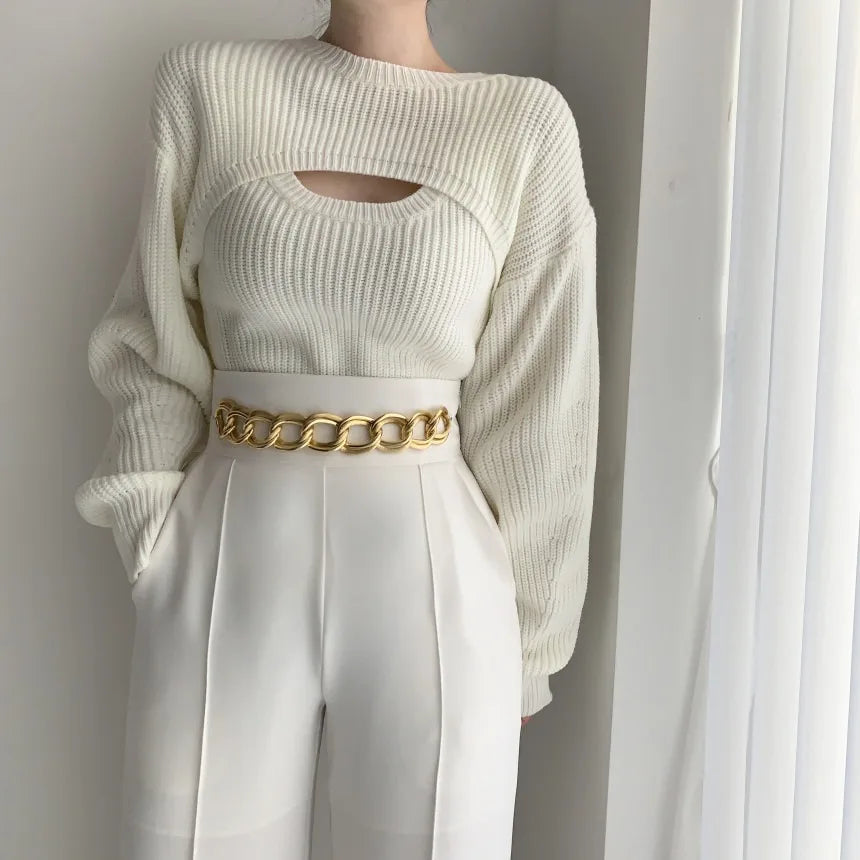 Élan Layered Knit Sweater Set