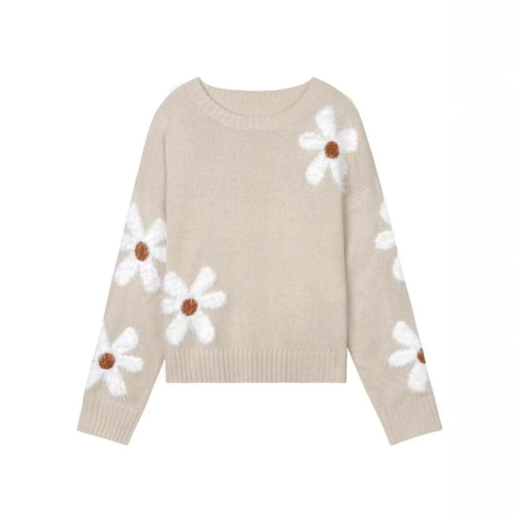 Élan Floral Jacquard Knit Sweater