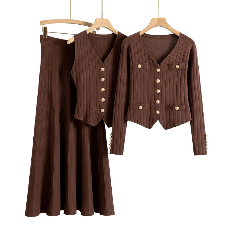 Élan Essential Knit Cardigan 3-Piece Set