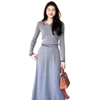 Élan Grace Pleated Midi Skirt