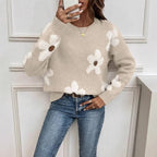 Élan Floral Jacquard Knit Sweater