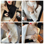 Élan Faux-Fur Cuff Knit Sweater