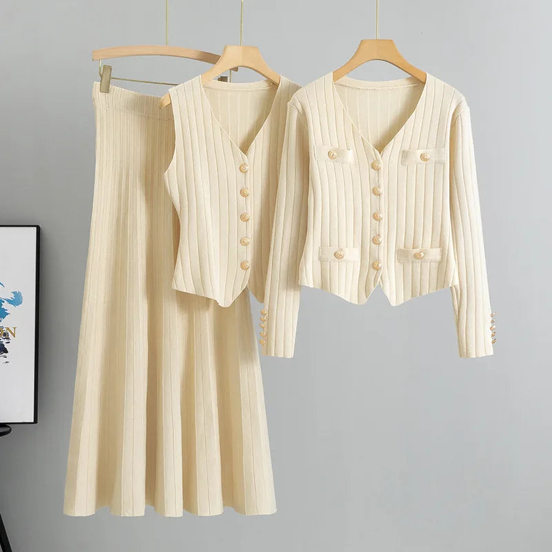 Élan Essential Knit Cardigan 3-Piece Set