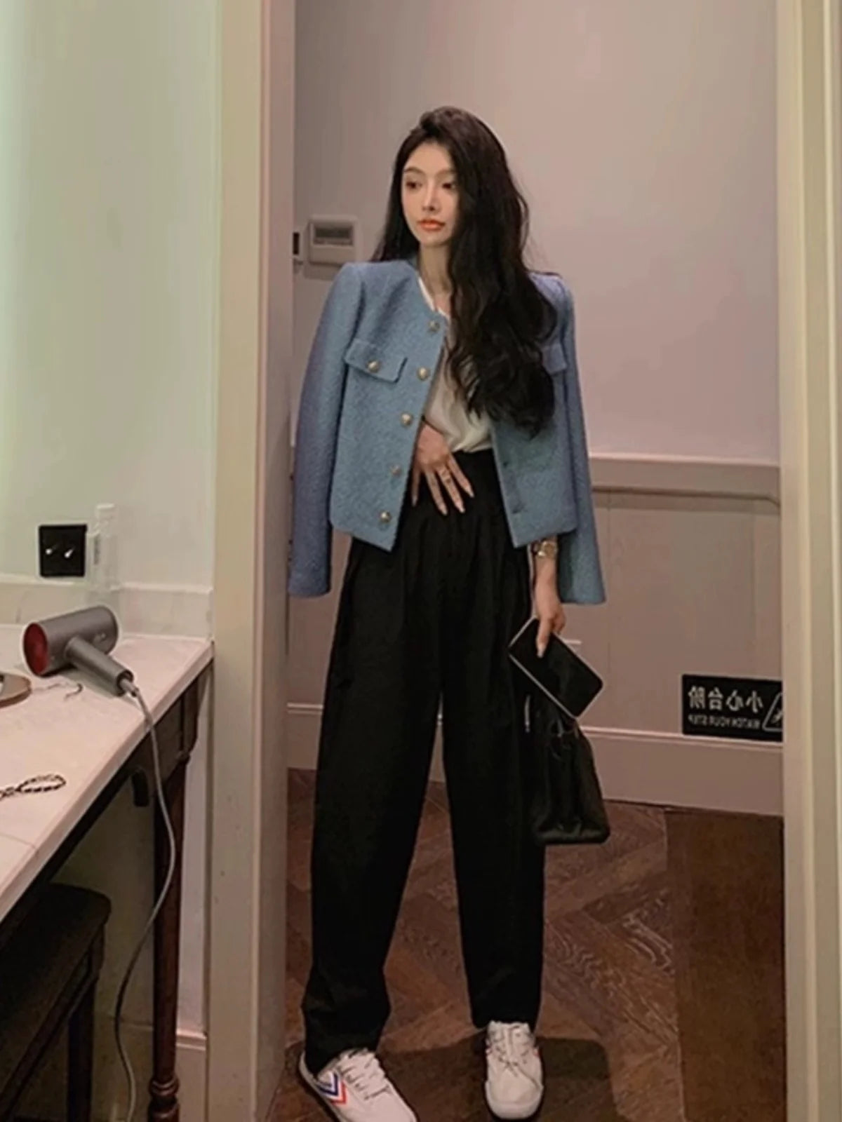 Élan Gold-Button Textured Cardigan