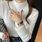 Élan Faux-Fur Cuff Knit Sweater