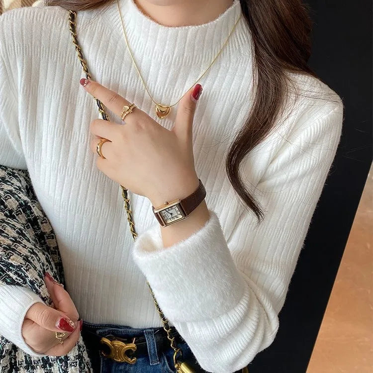 Élan Faux-Fur Cuff Knit Sweater