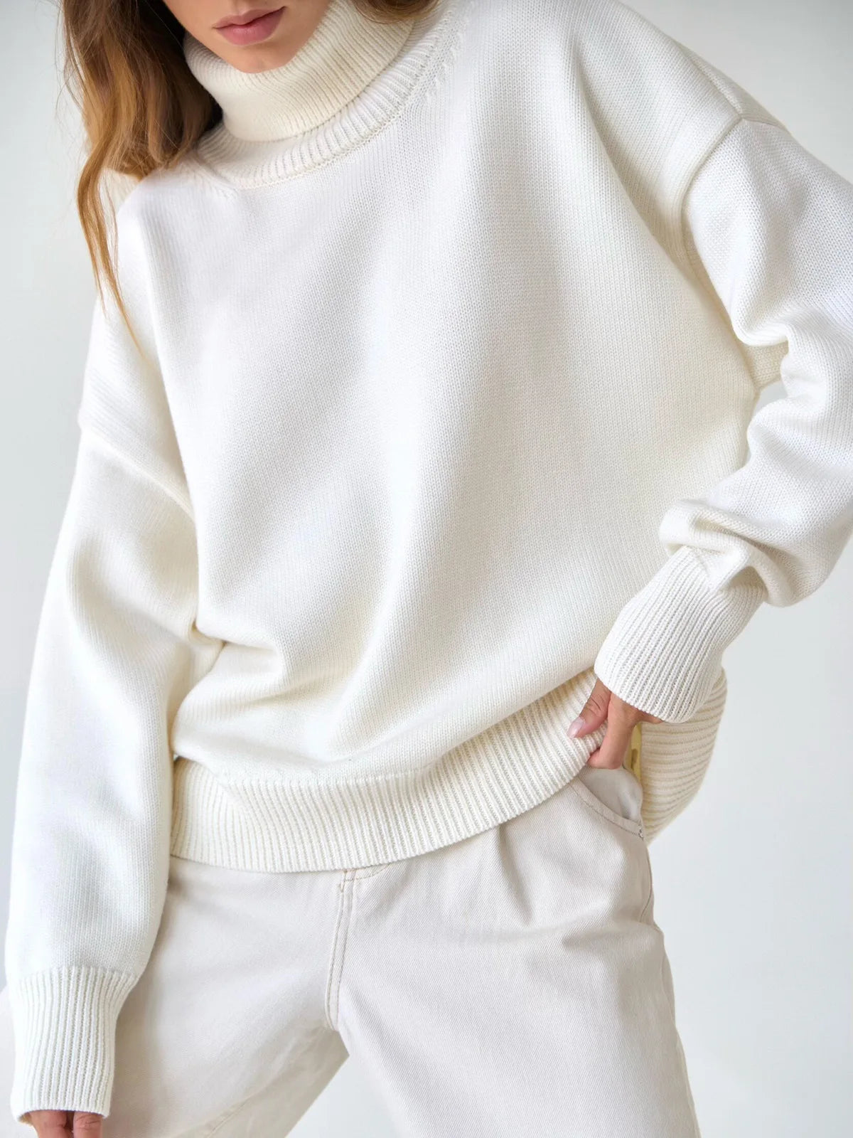 Élan Luxe Turtleneck Knit Sweater