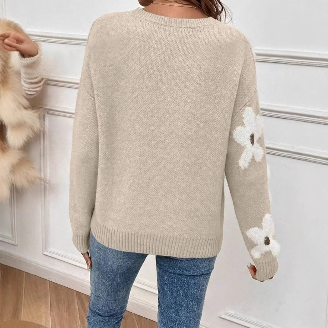 Élan Floral Jacquard Knit Sweater