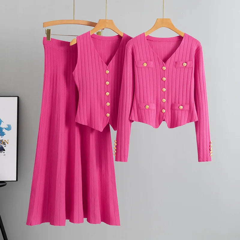 Élan Essential Knit Cardigan 3-Piece Set