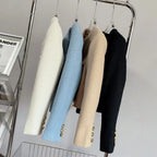 Élan Gold-Button Textured Cardigan