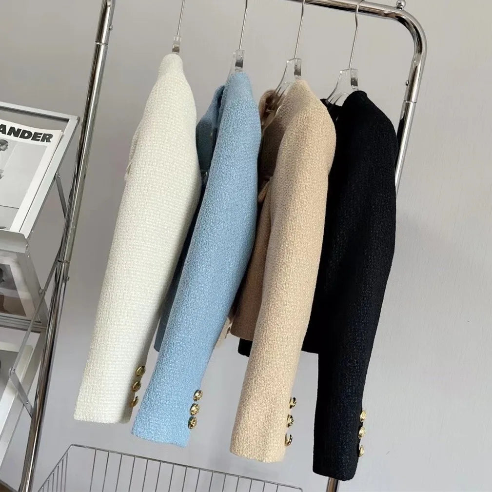 Élan Gold-Button Textured Cardigan