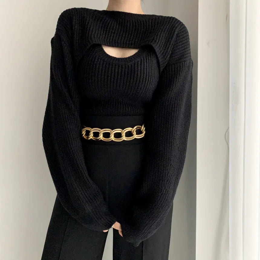 Élan Layered Knit Sweater Set