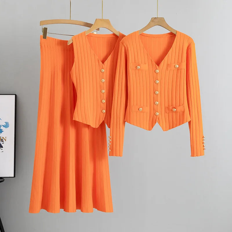 Élan Essential Knit Cardigan 3-Piece Set