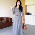 Élan Grace Pleated Midi Skirt
