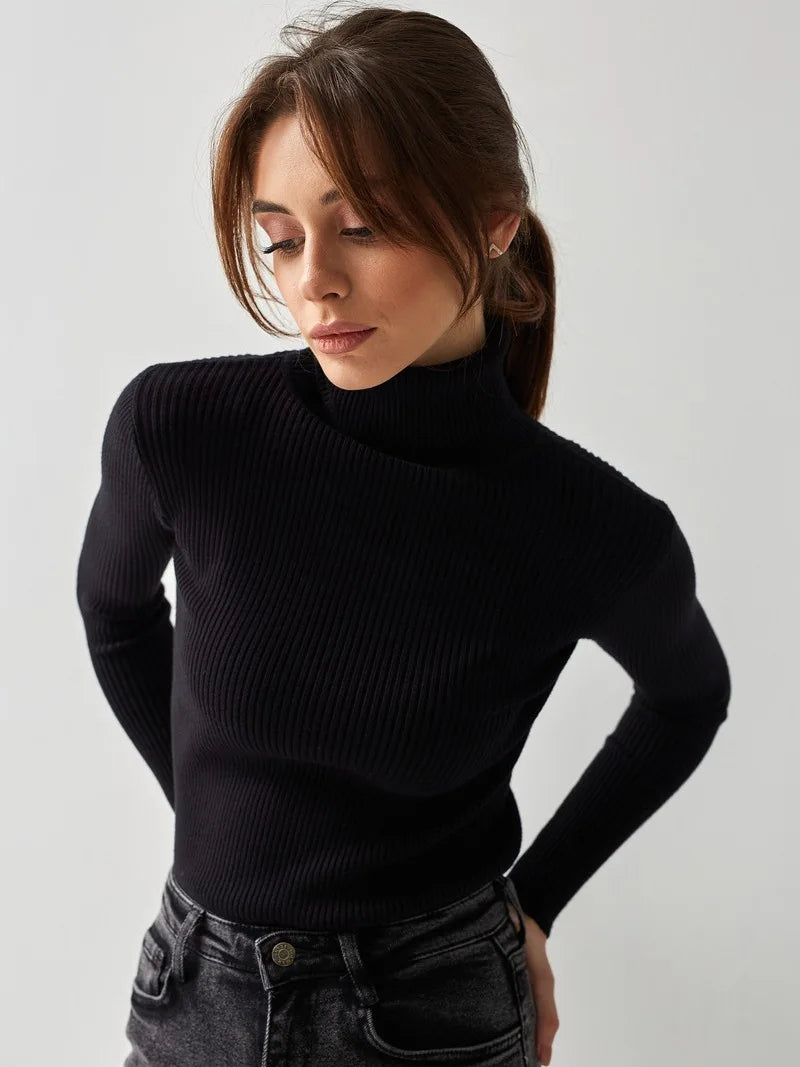 Élan Classic Turtleneck Knit Sweater