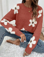 Élan Floral Jacquard Knit Sweater