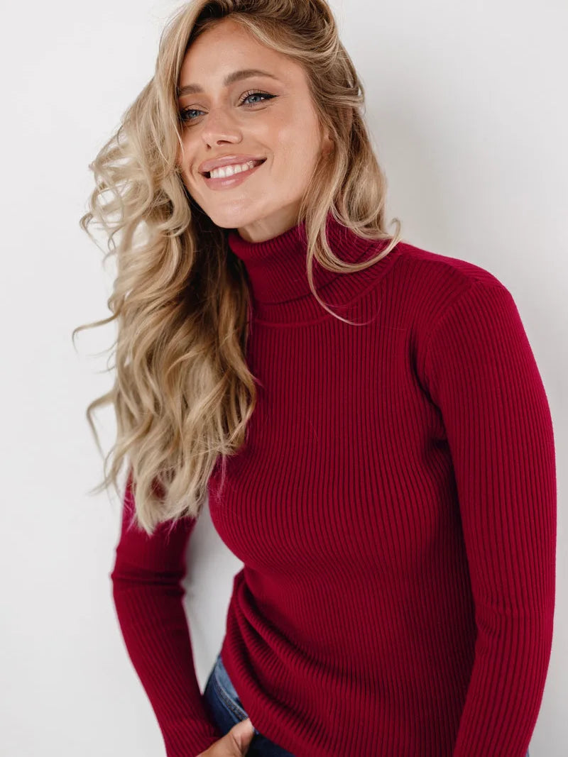 Élan Classic Turtleneck Knit Sweater