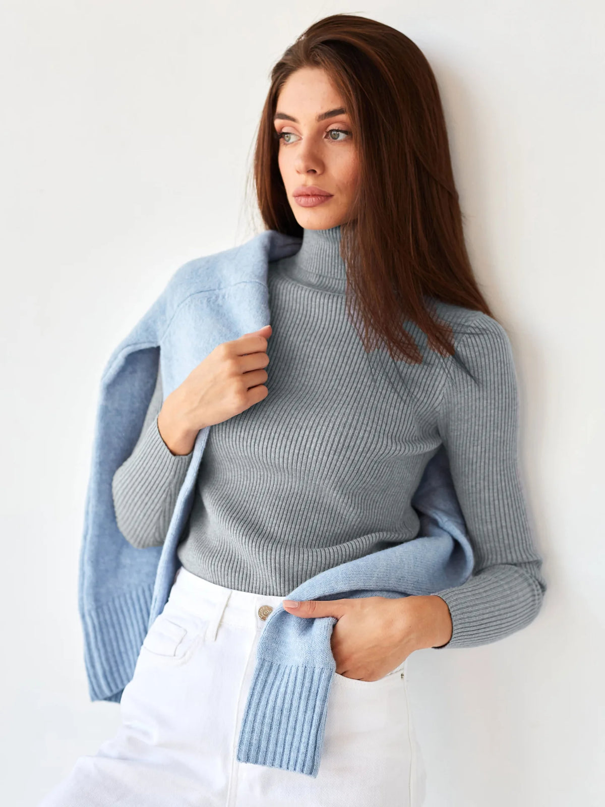 Élan Classic Turtleneck Knit Sweater