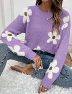 Élan Floral Jacquard Knit Sweater
